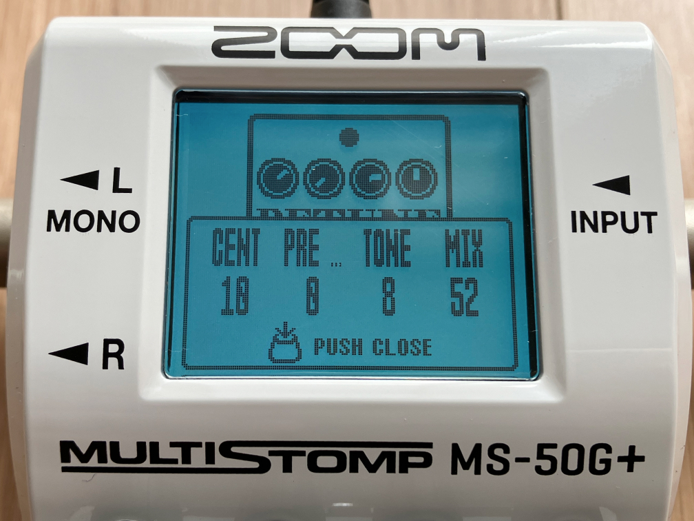 ZOOM MS-50G+のDETUNEのセッティング画像です