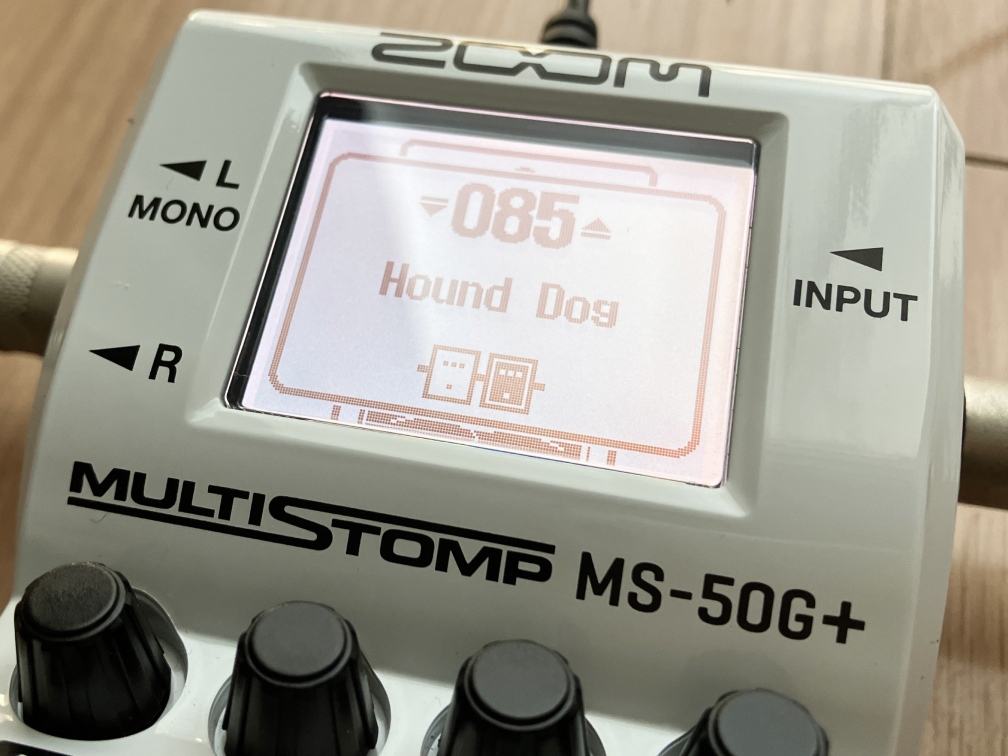 ZOOM MS-50G+のプリセットパッチ画面の画像です