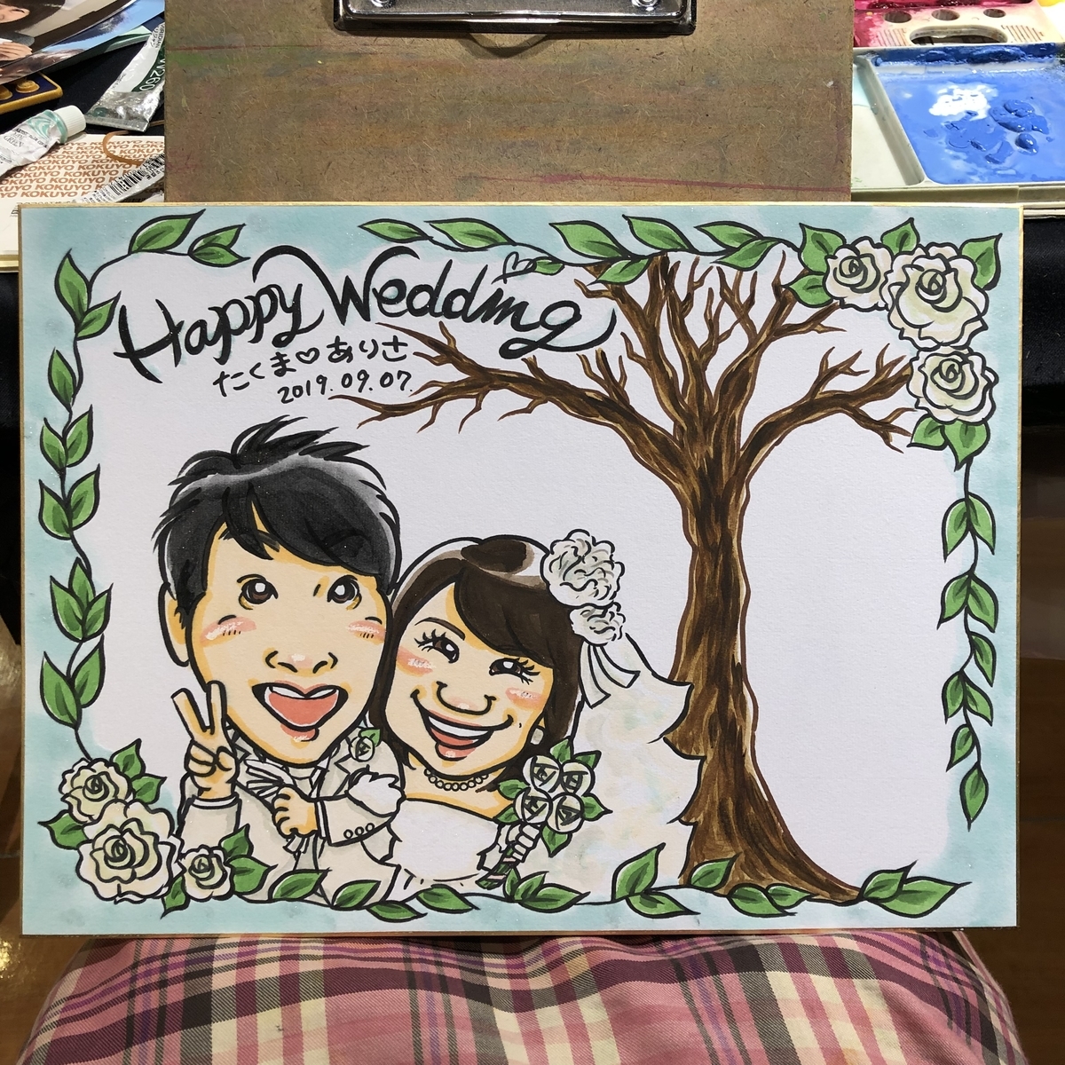 似顔絵ウェルカムボードF4サイズ、ウェルカムツリー