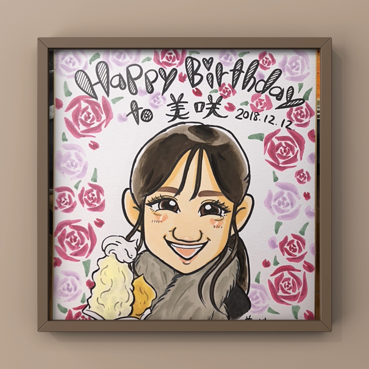 彼女さんへの誕生日の似顔絵