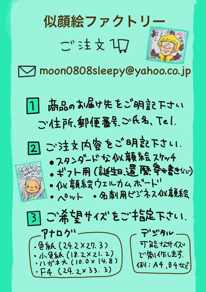 似顔絵のご注文方法