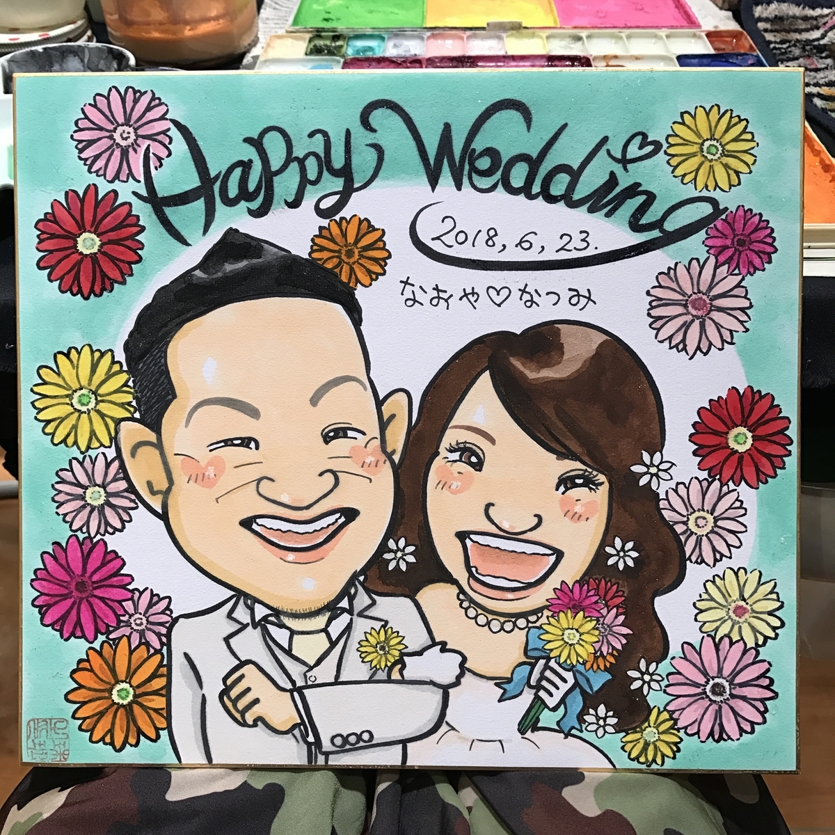 似顔絵ウェルカムボード