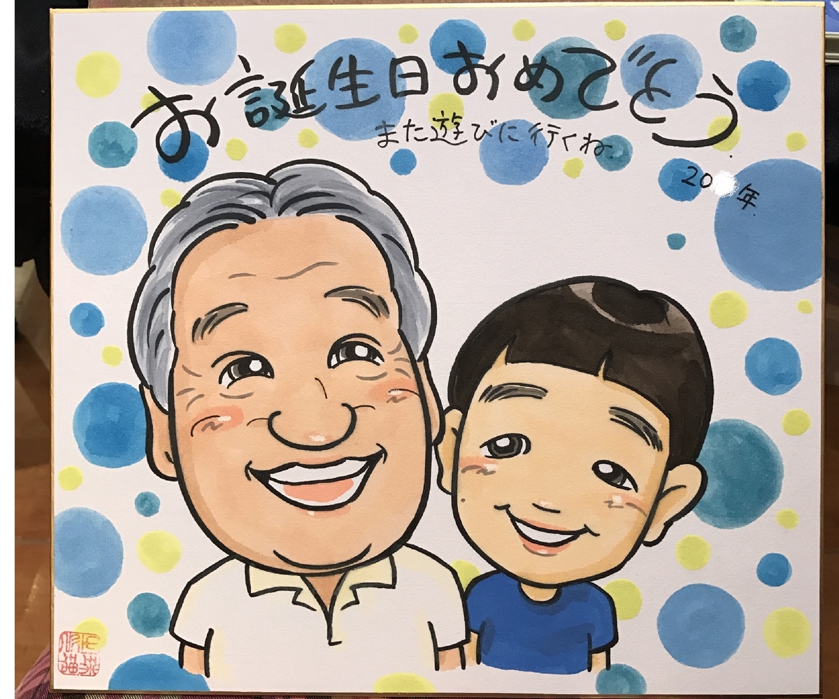 誕生日祝いの似顔絵