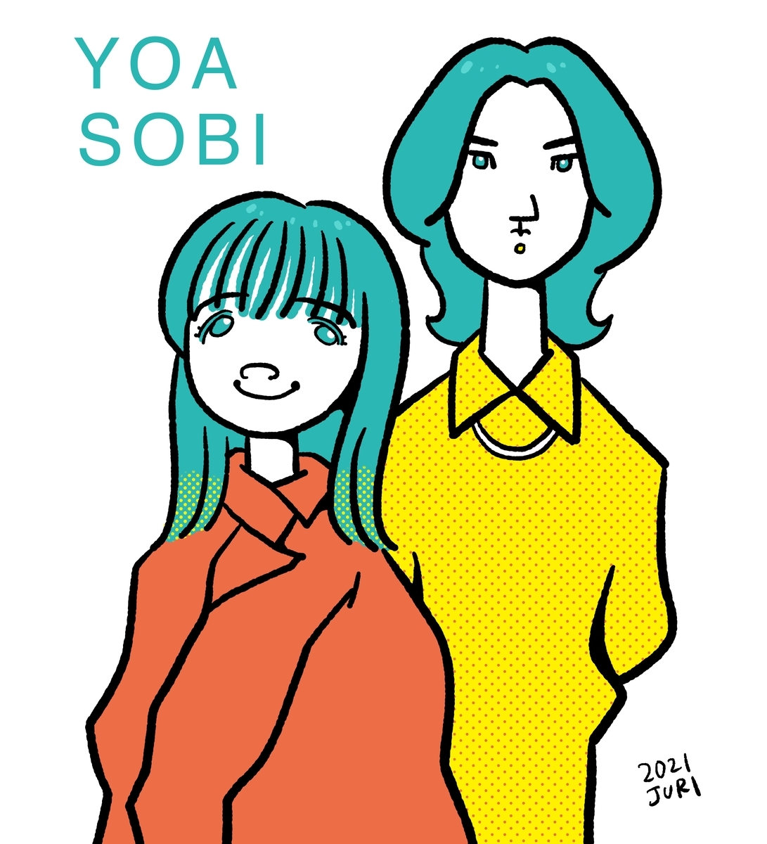 YOASOBIの似顔絵 北海道札幌の似顔絵作家高井じゅり 似顔絵ファクトリー