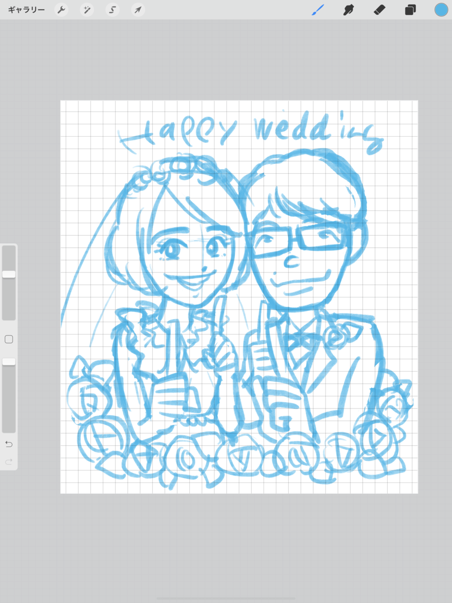 似顔絵　下書き