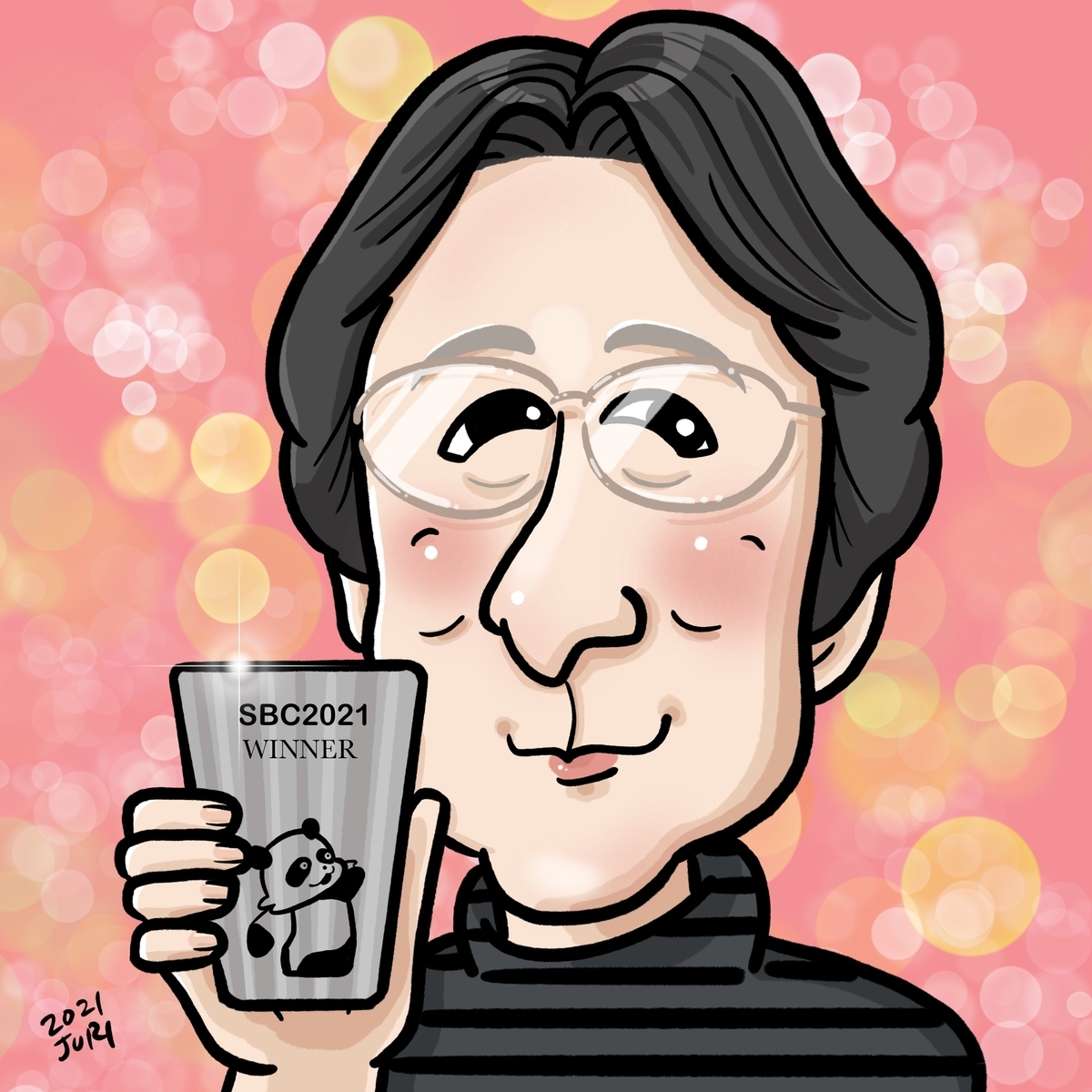 男性の似顔絵