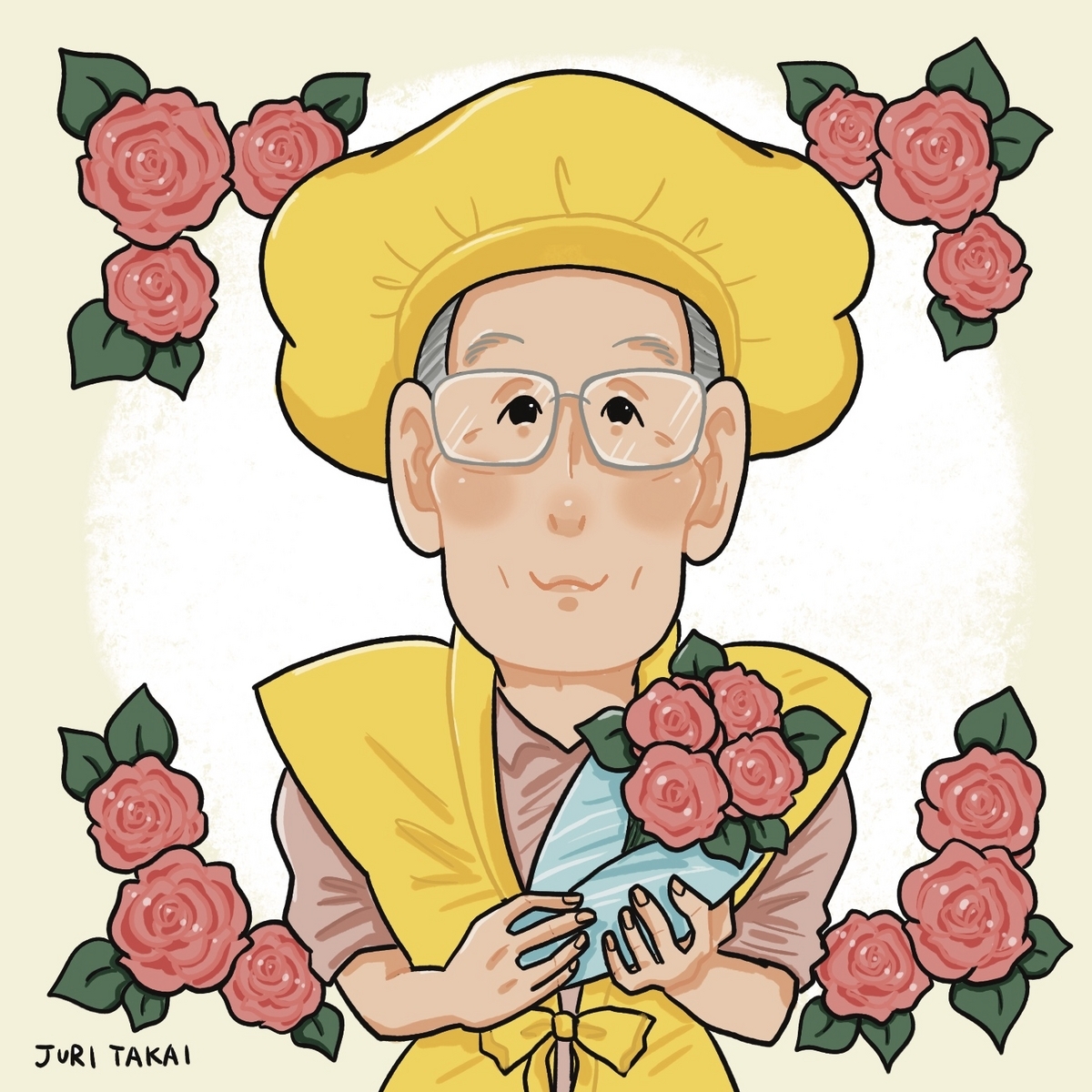 米寿祝いの似顔絵