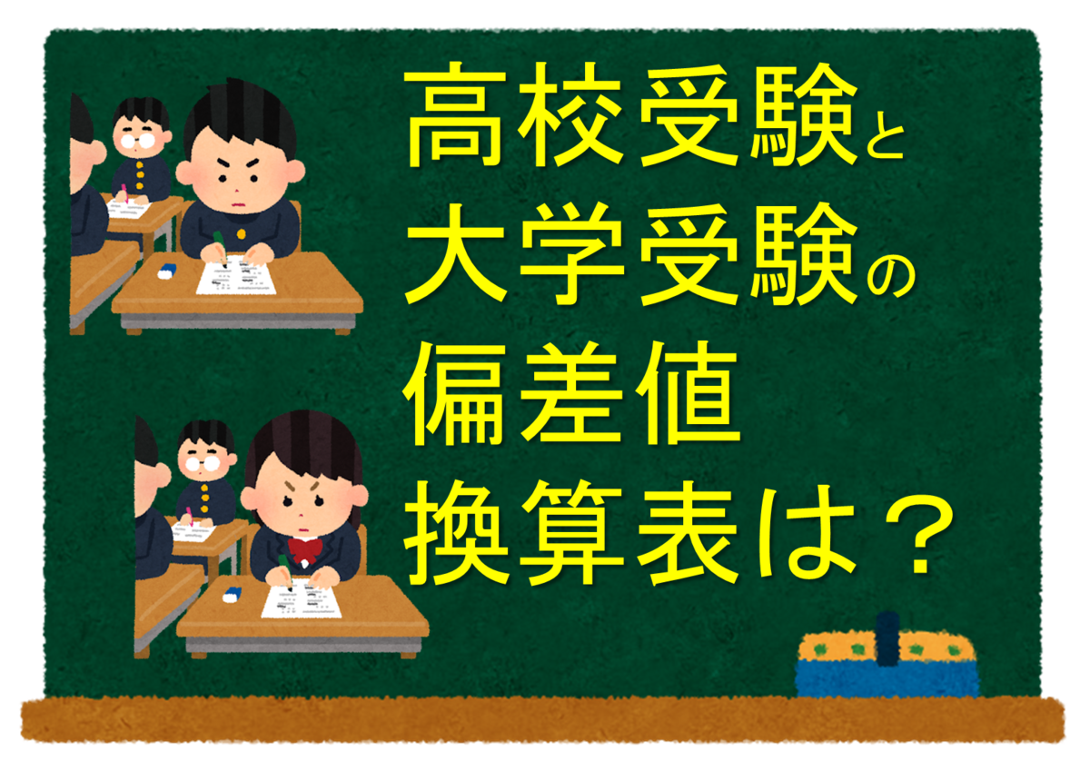 高校受験と大学受験の偏差値換算表は？ - 理系パパの中学受験始めました