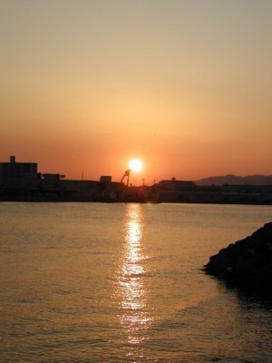 芦屋浜からの夕陽