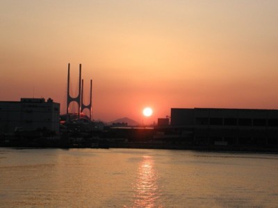 芦屋浜からの夕陽