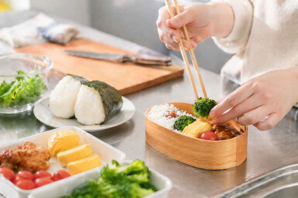 お弁当を自分で作る手元のイメージ