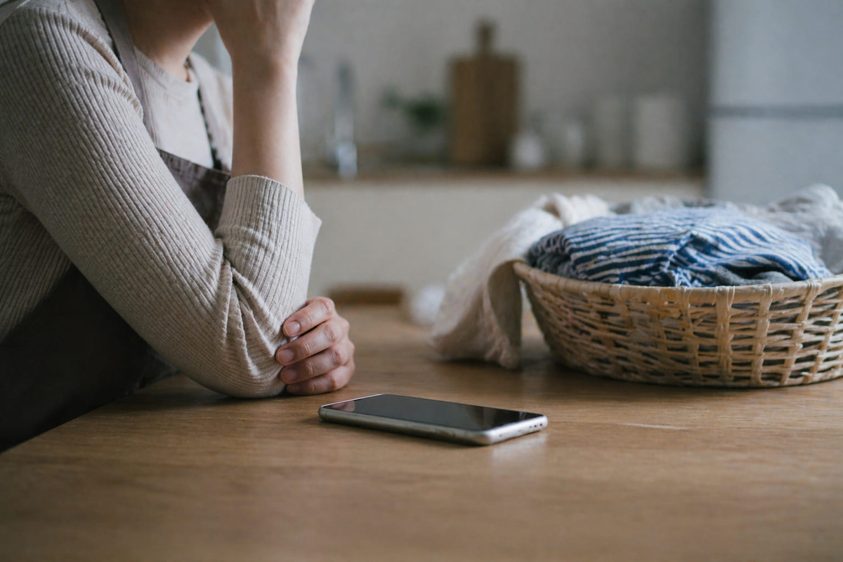 家事のことで悩んでいるイメージ