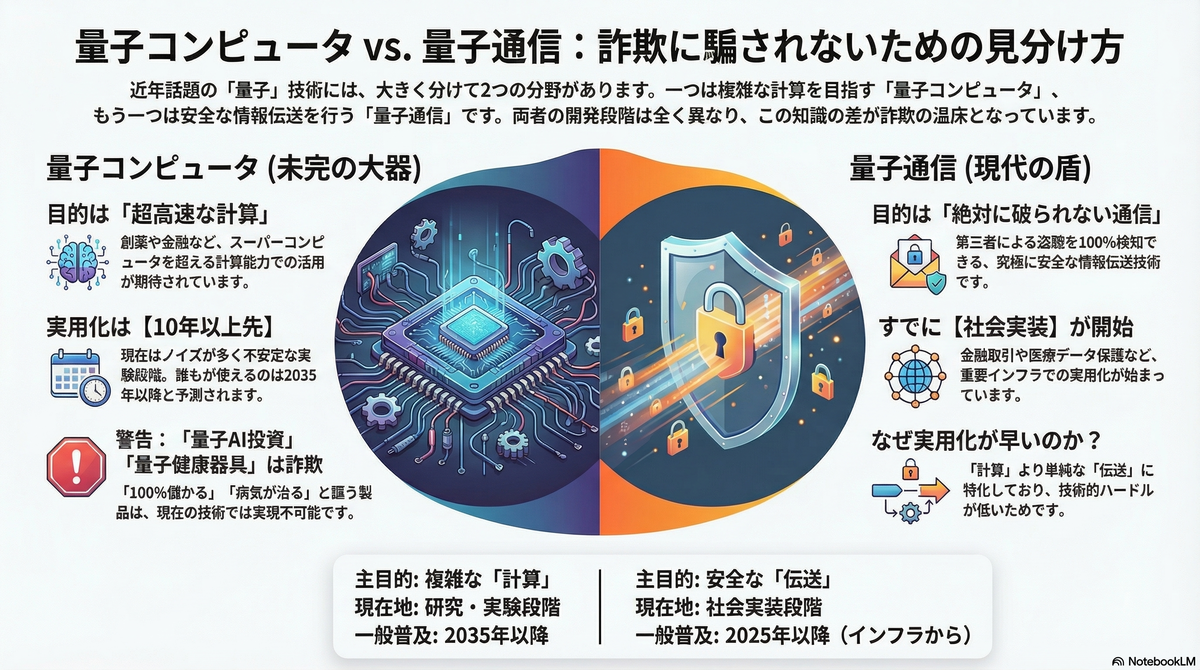 量子コンピュータ詐欺に注意】実用化は10年後？量子通信との決定的な違いと最新ロードマップを徹底解説 - 社内SEゆうきの徒然日記