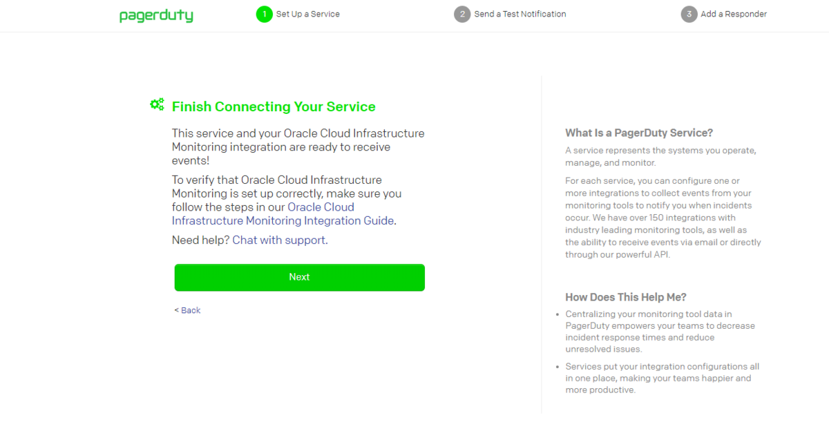 Service のセットアップ完了