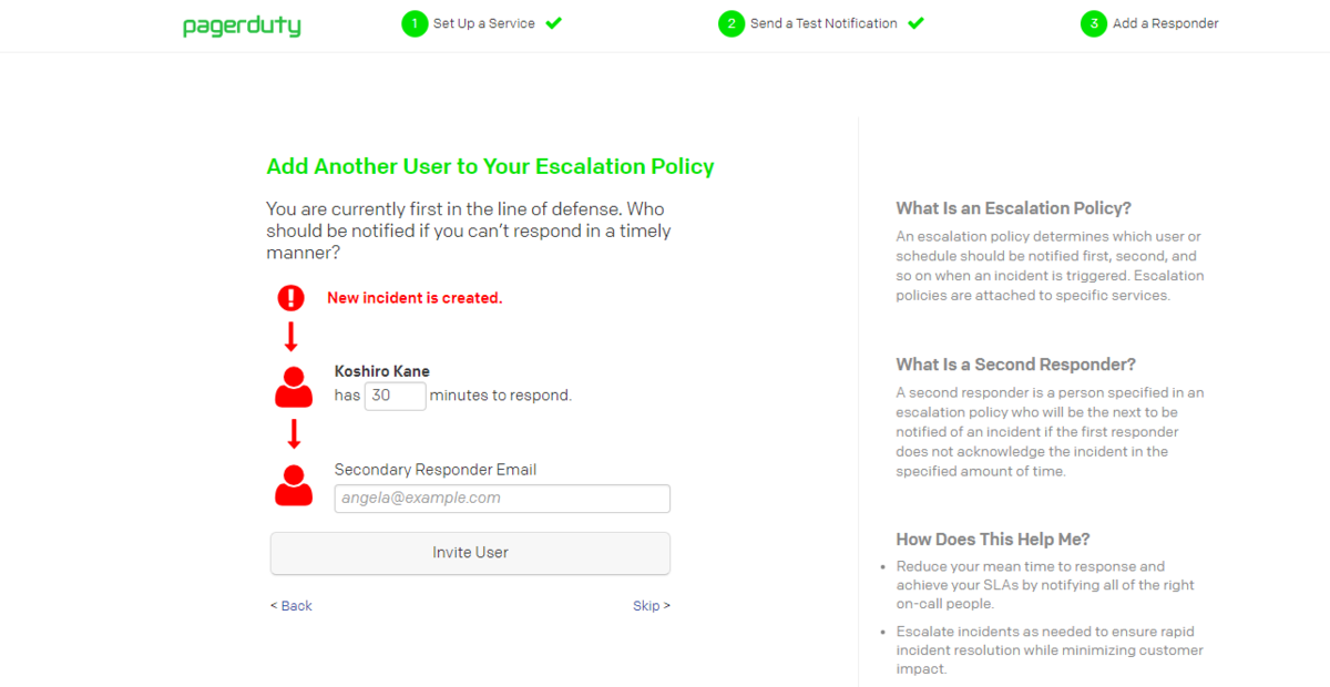 Escalation Policy のセットアップ