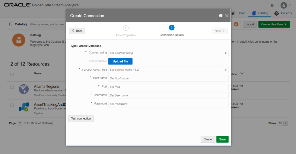 Oracle Database への接続