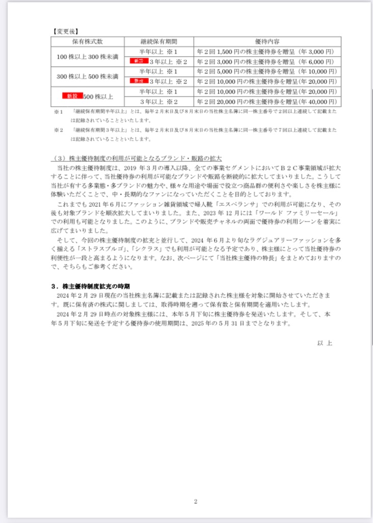 ワールド 株主優待 40,000円 ワールド 株主優待 40,000円