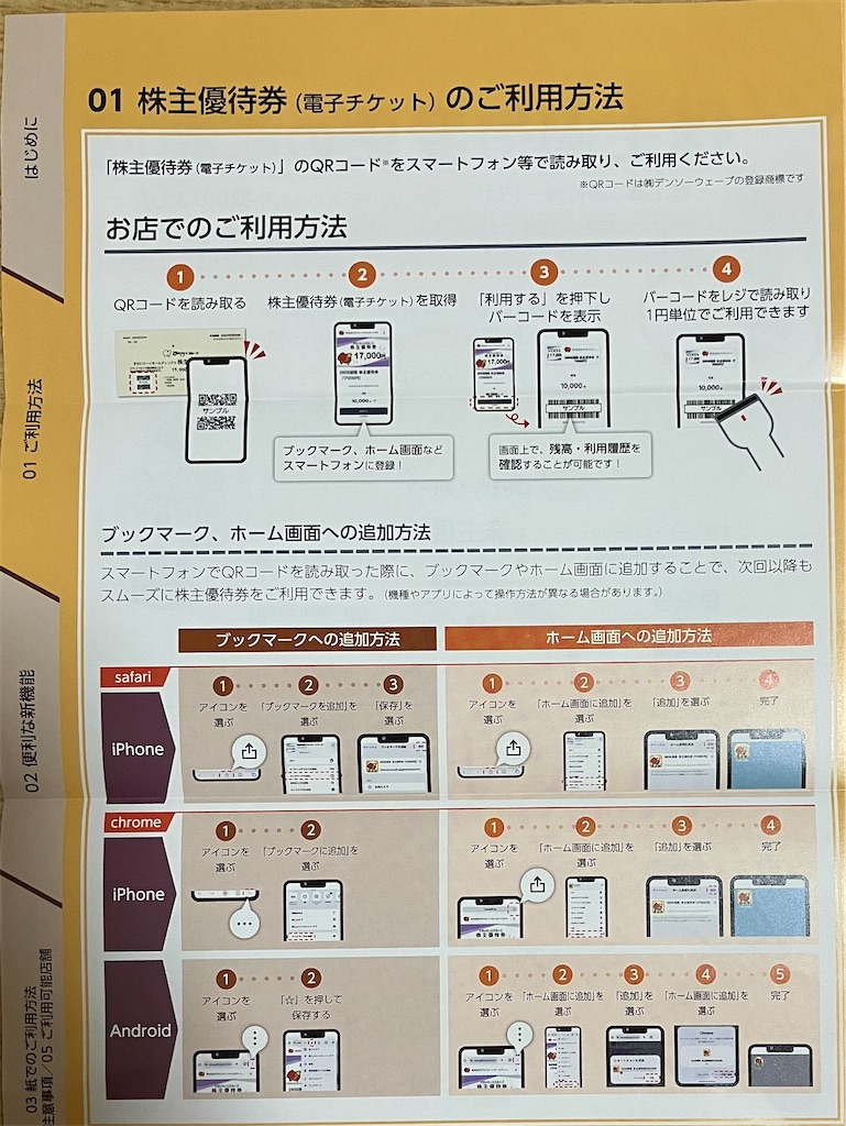すかいらーく株主優待（2025年9月到着分）カード廃止で電子チケットの