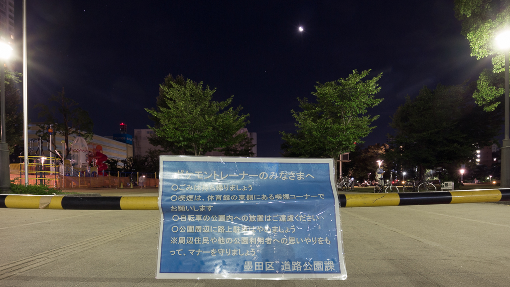 ポケモンgoで深夜の錦糸公園へ再訪 記憶は人なり