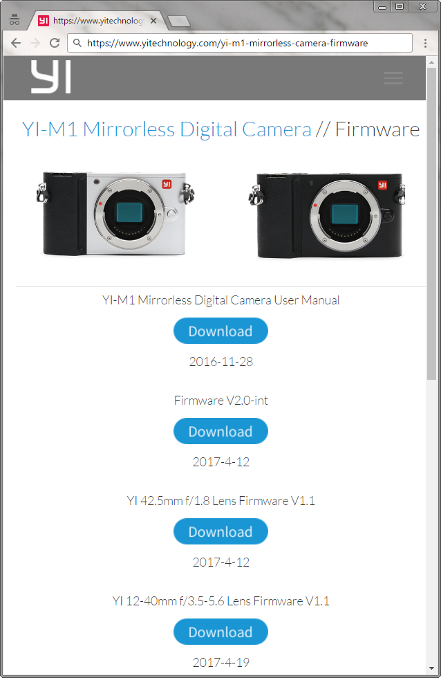 YI M1 firmware version 2.0-intへupdateした - 記憶は人なり