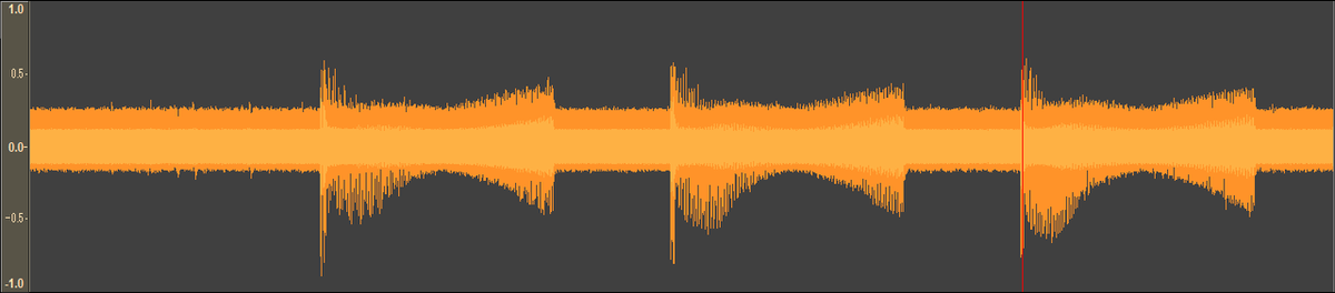 YAMAHA FB-01 (in malfunction) output waveform (normalized/linear scale)