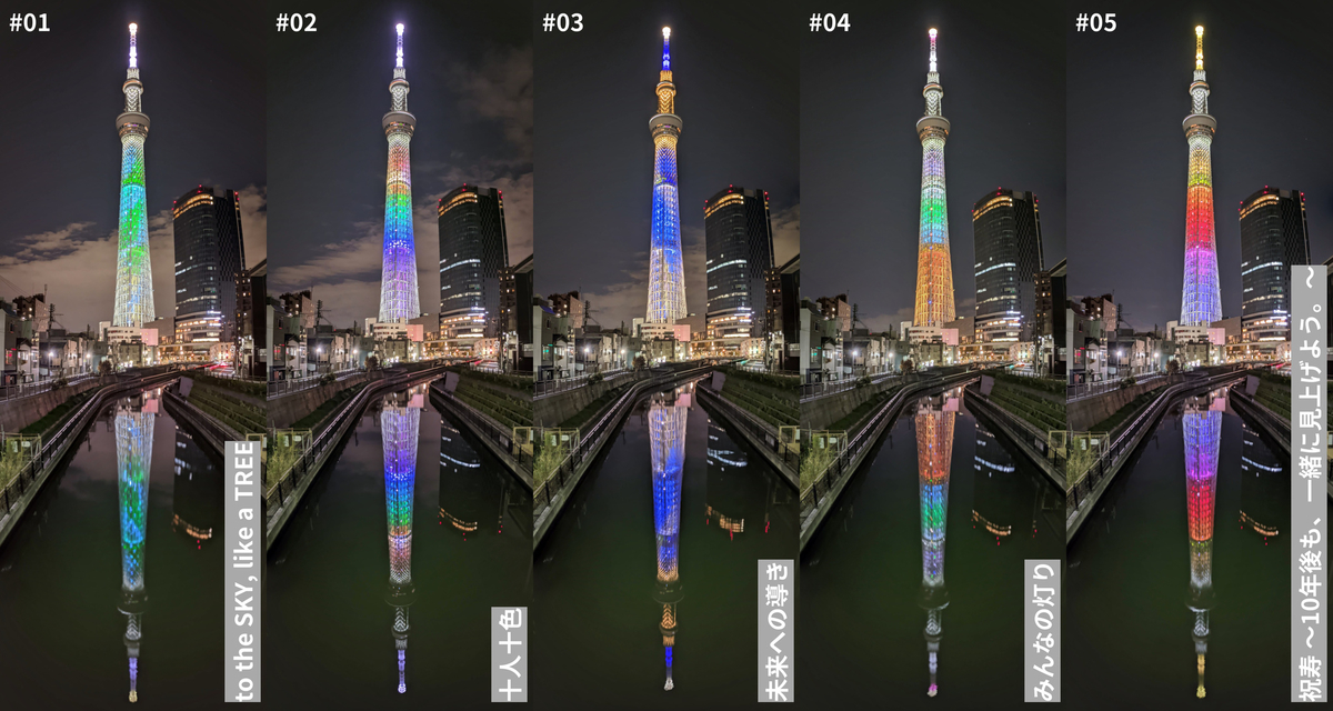 東京スカイツリー開業10周年記念特別ライティング(1~5)