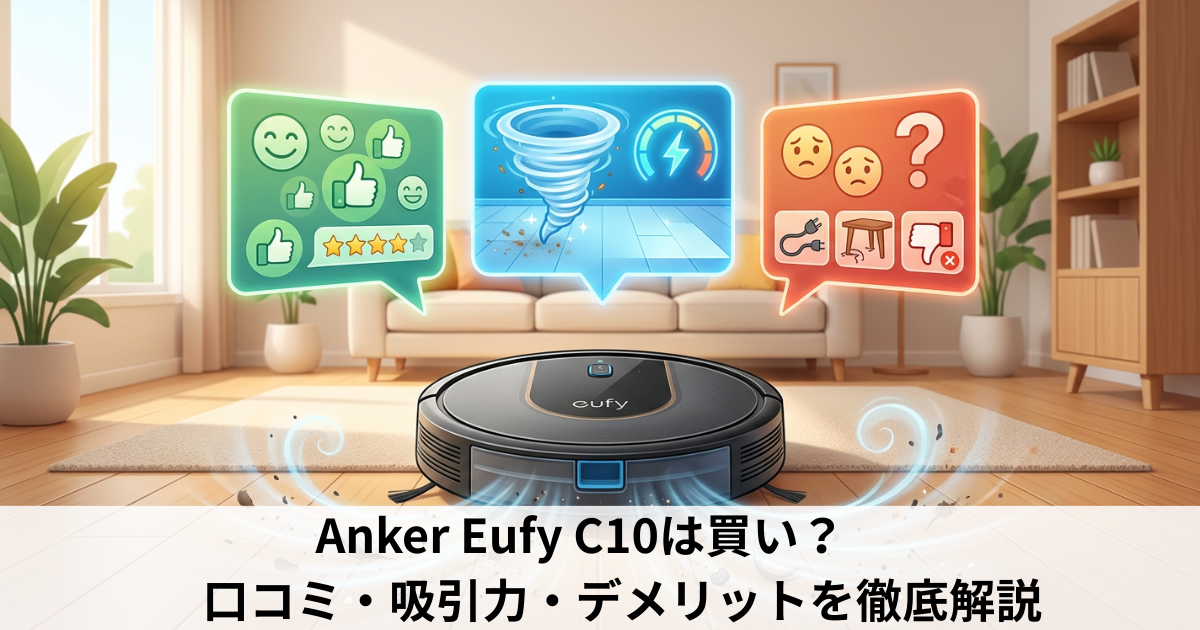 Anker Eufy C10は買い?口コミ・吸引力・デメリットを徹底解説