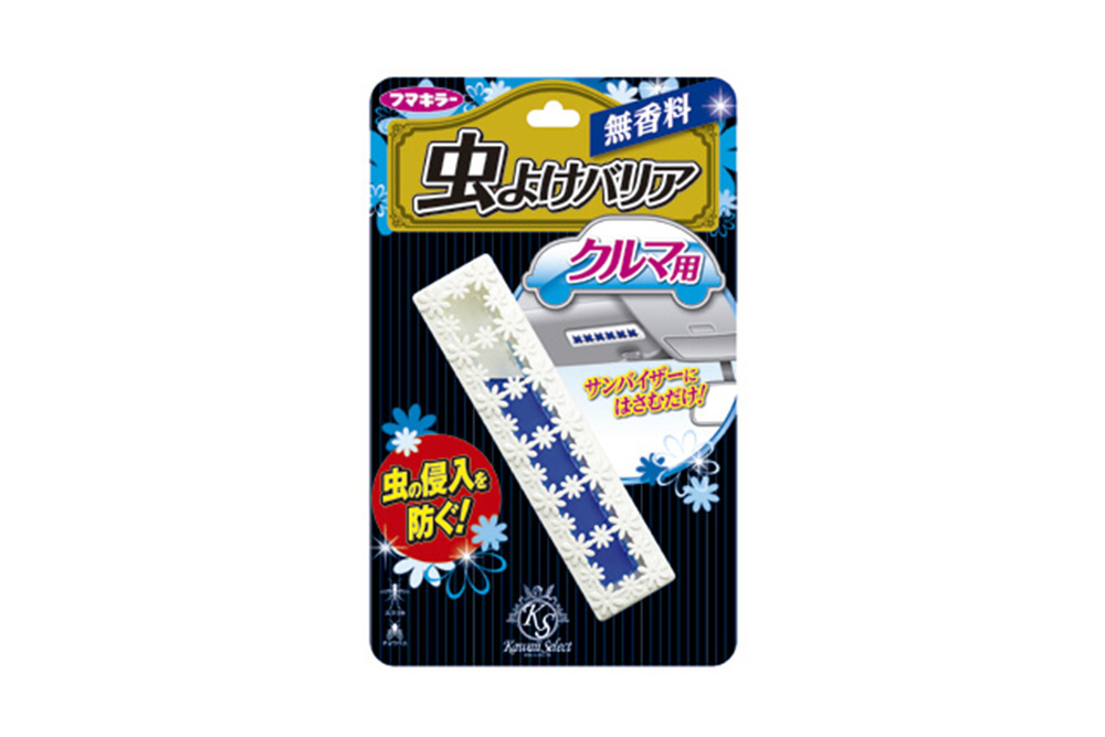 車中泊の虫対策におすすめのフマキラー「Kawaii Select 虫よけバリア クルマ用 無香料」の商品画像