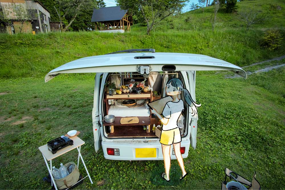 白くまに備え付けられたキッチン