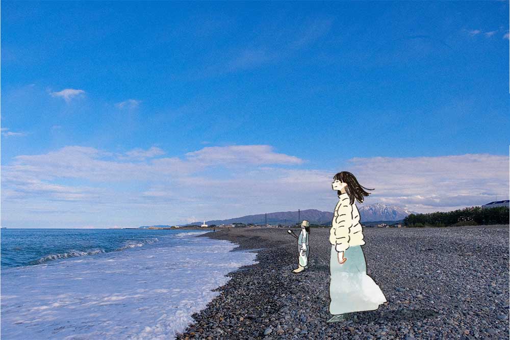 ラベンダービーチで耳を澄ますいとうさん