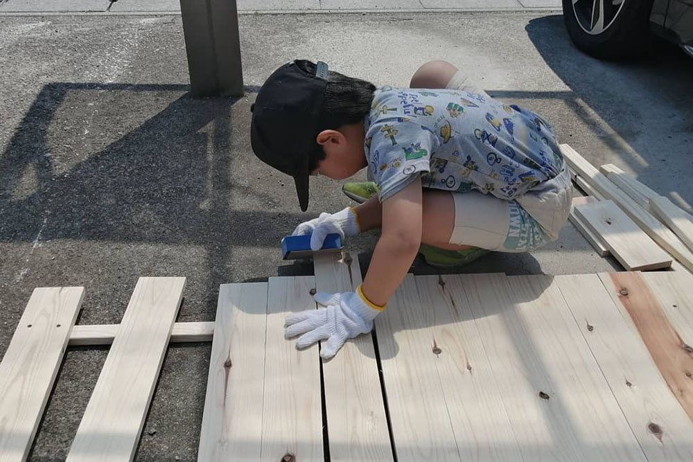 ちきすけさんのお子さんもDIYに協力