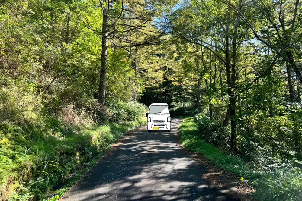 宮田高原キャンプ場を後にする白くま