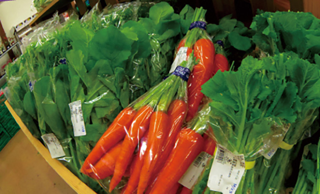 RVパーク湯の華RVキャンプ場の敷地内にある「湯の華 市場の野菜」