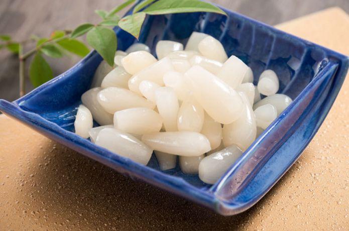 道の駅 みくにの産直コーナーで販売されている「三年子花らっきょ」