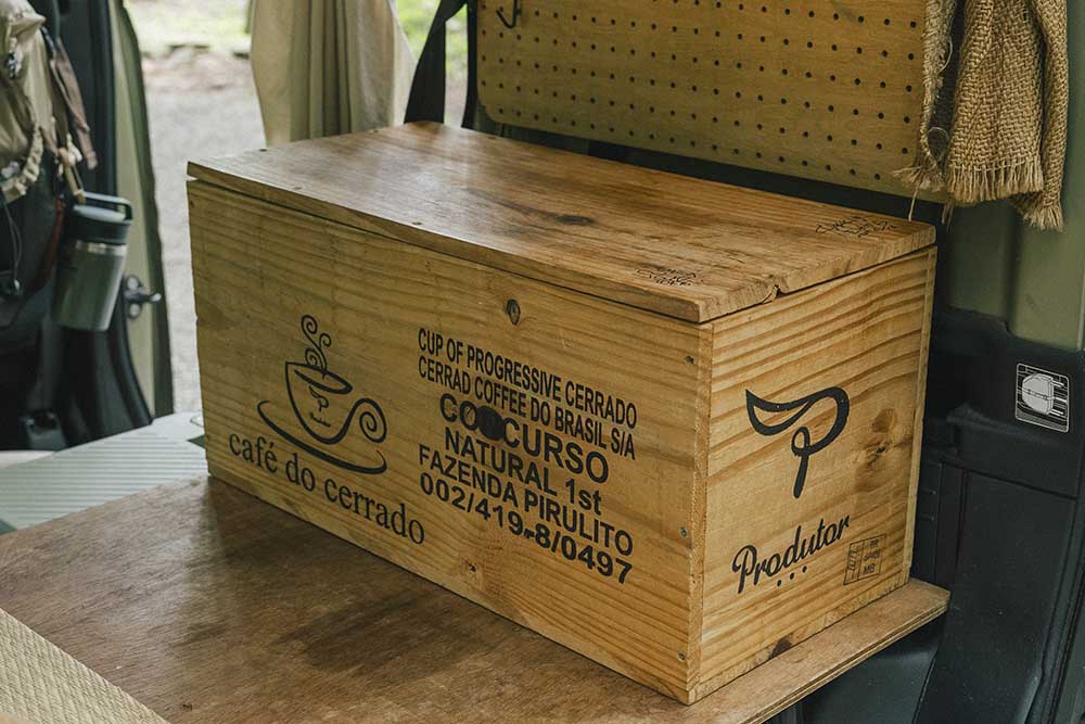 コーヒー豆の木箱
