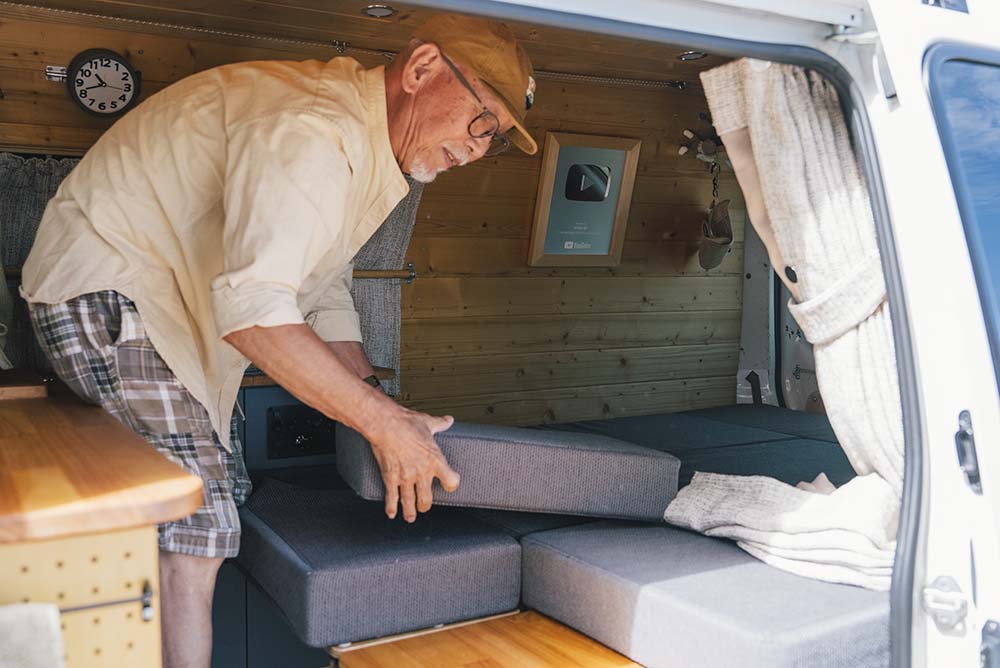 マットを置いている様子