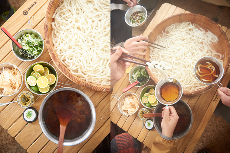 タライにたっぷりの釜上げうどん