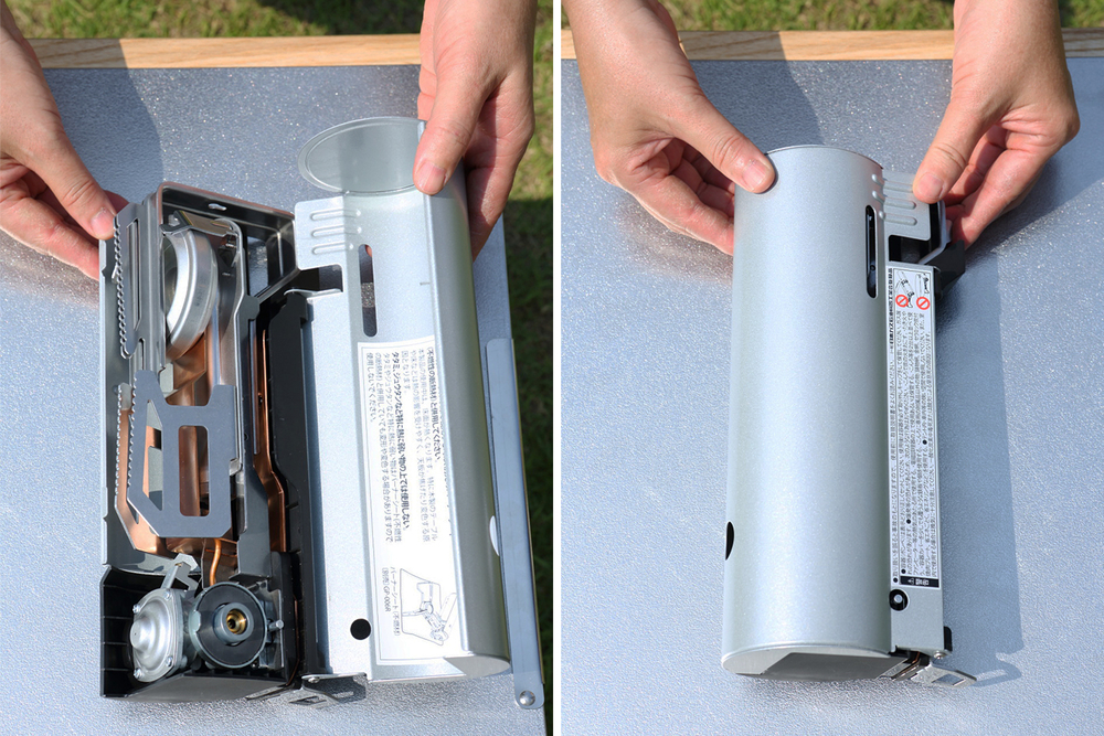 HOME＆CAMPバーナーを収納する様子