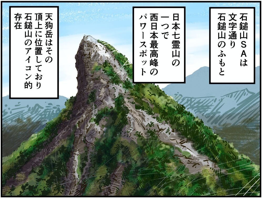 石鎚山にある天狗岳の説明イラスト