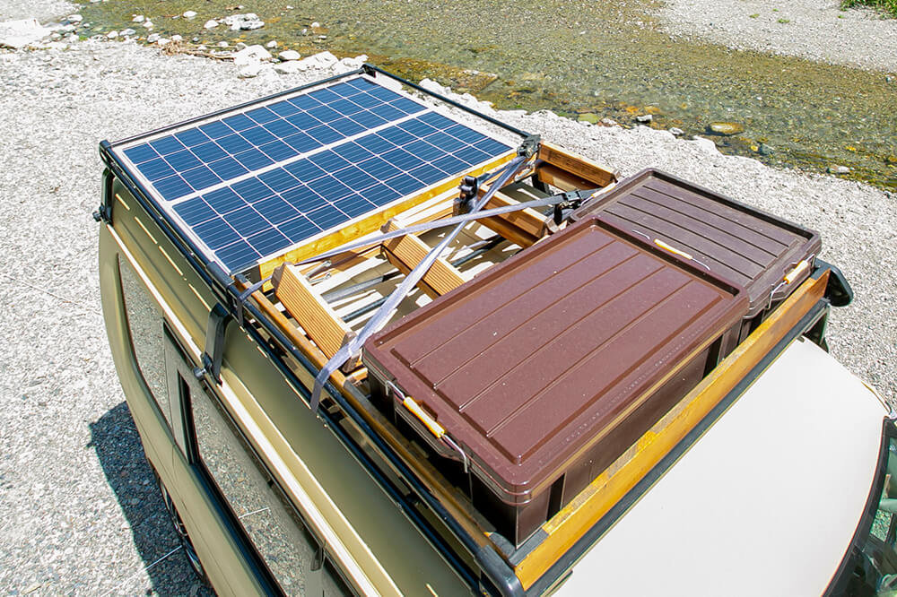 スクラムワゴンのルーフラックを上から見たところ