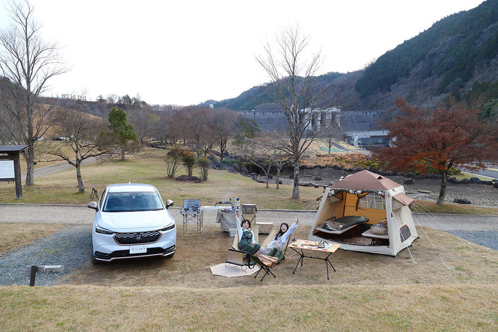 Honda VEZELとキャンプを楽しむDODの棚村さん&辻さん