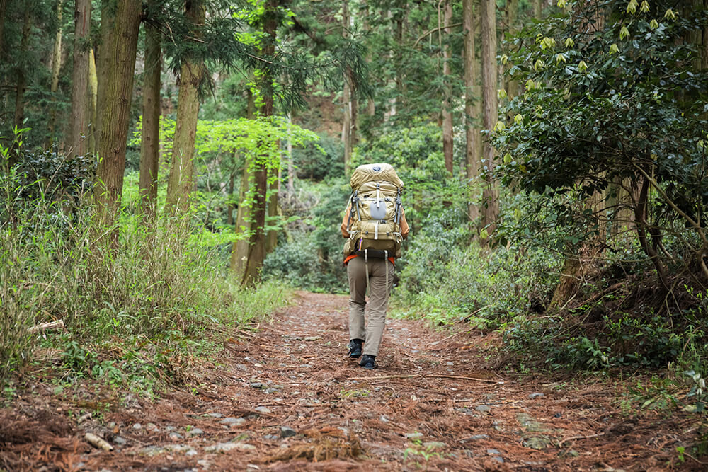 山道を歩く三島さん