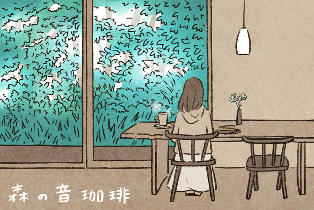 「森の音珈琲」の店内にいる、いとうみゆきさん