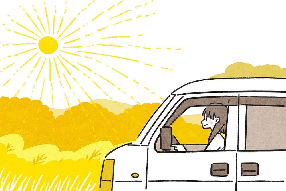 クルマを運転する、いとうみゆきさん