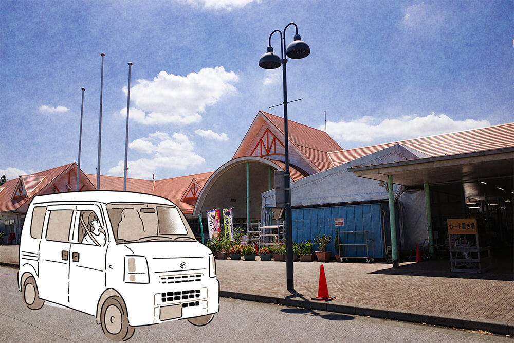 「アグリパークゆめすぎと」に到着した、いとうみゆきさん