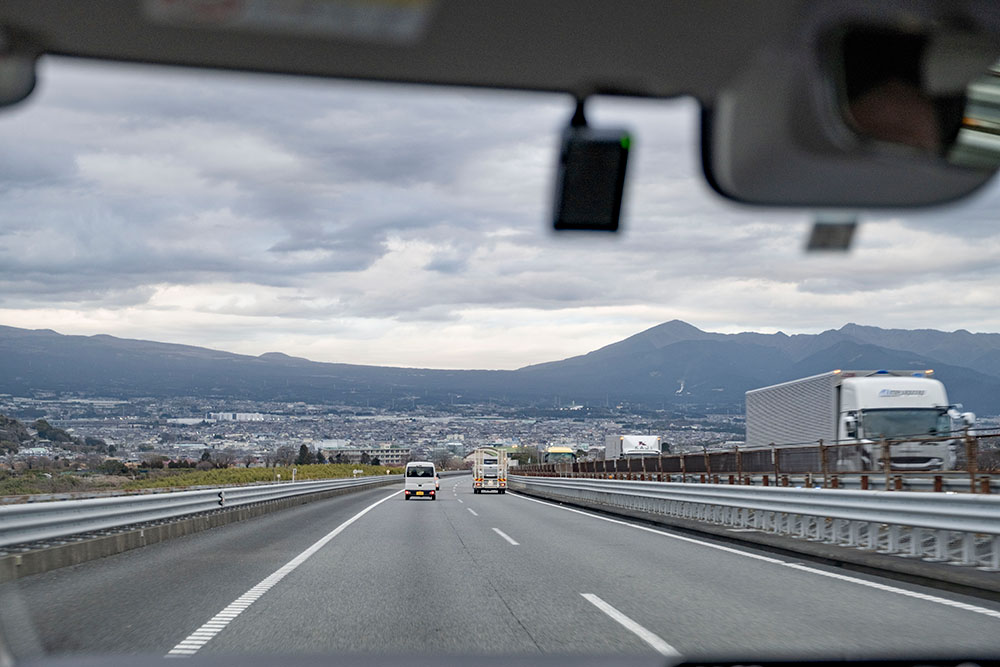 富士川SAをあとにするpatoさん