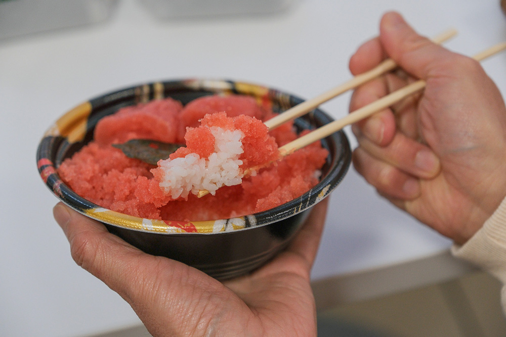 めんたいパークのめんたい丼は明太子がたっぷり