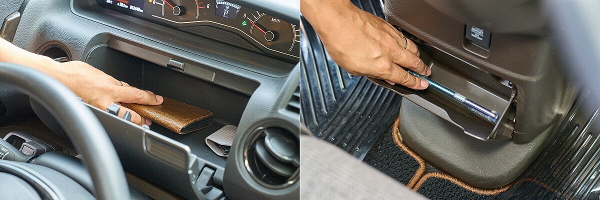 N-BOXの運転席まわりの収納スペース