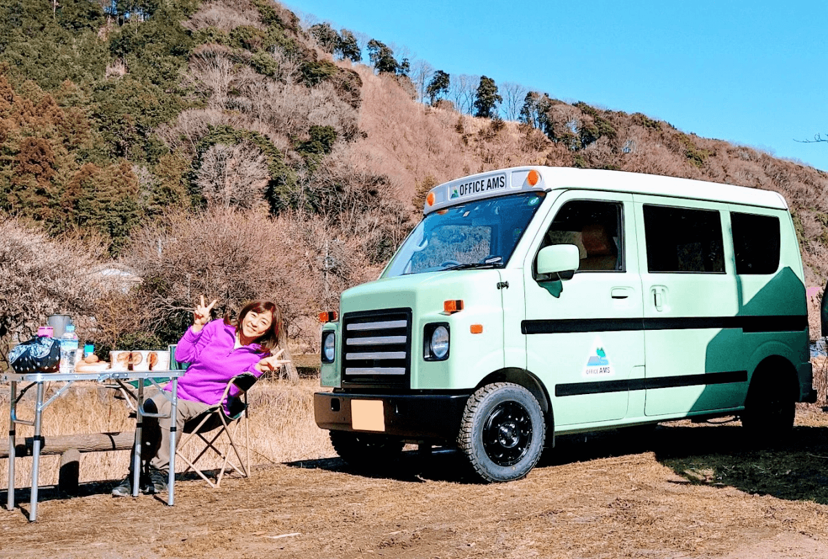 オートキャンプを楽しむ松本明子さん