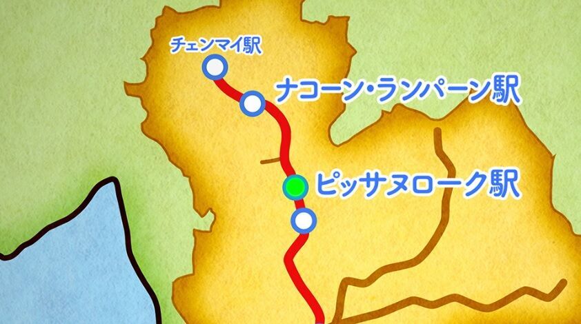 今井翼タイ縦断鉄道の旅地図画像